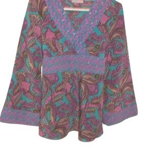 Girls Mary-Kate & Ashley Shirt Tunic size XS (4/5) Paisley Print NWOT